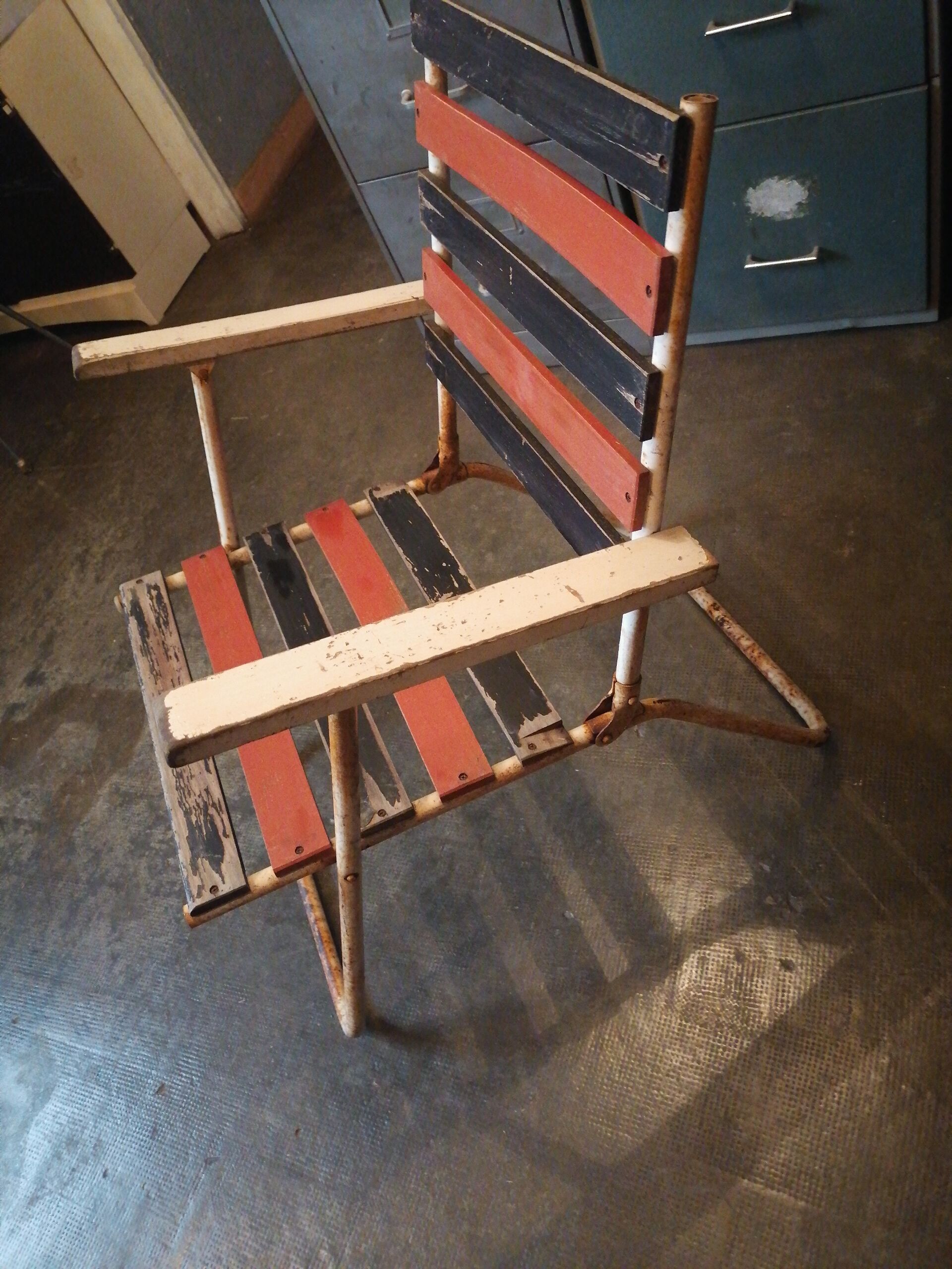 Garden folding armchair 1950 60