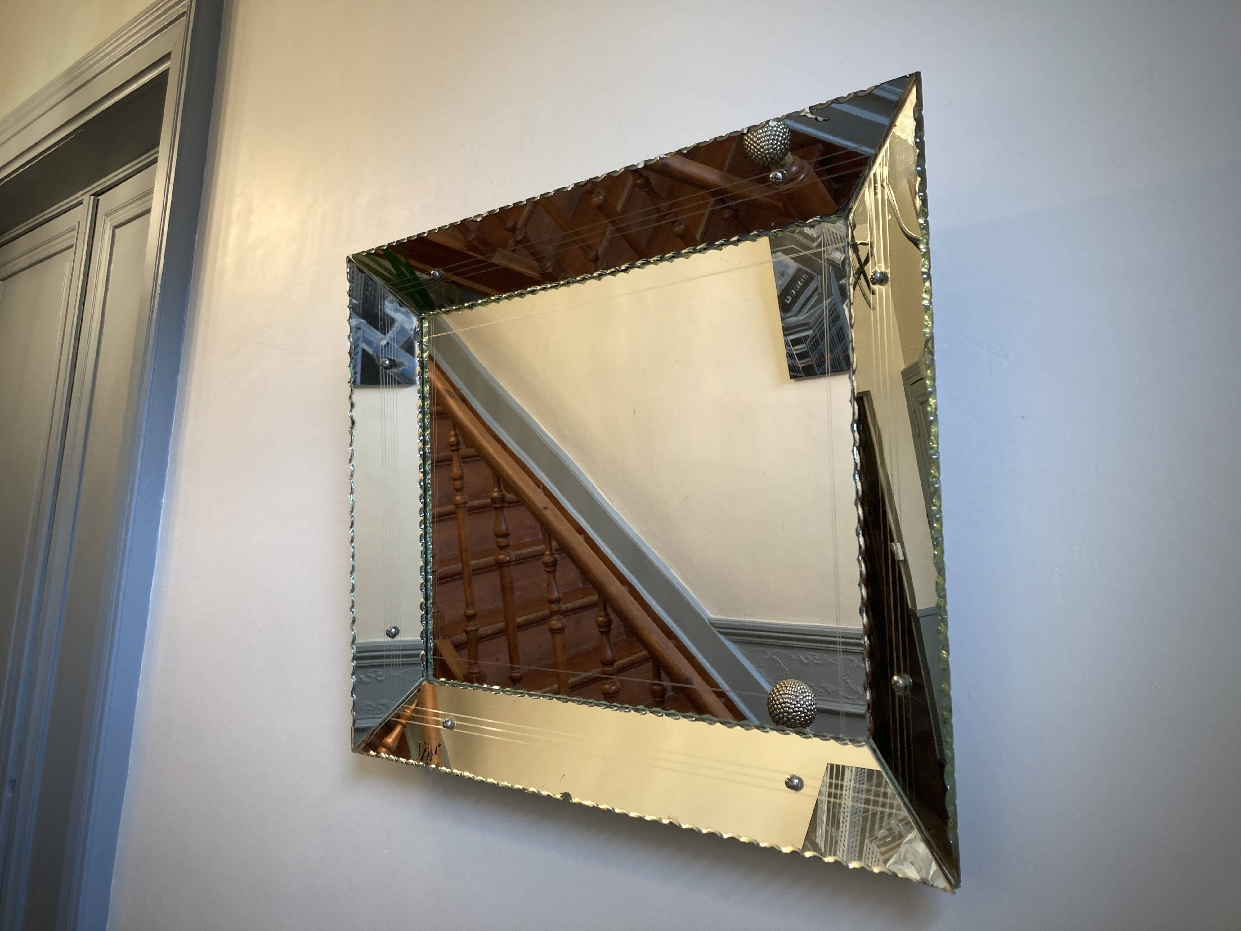 1940s mirror with glazing beads