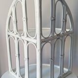 Vintage rattan wall corner shelf