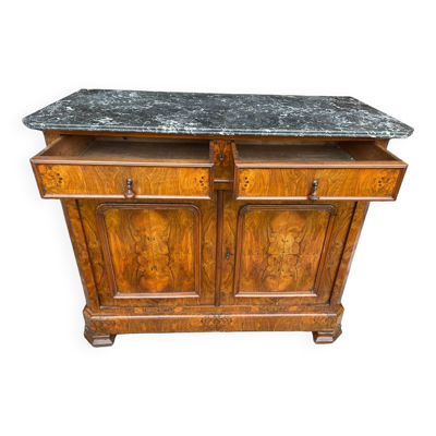 Bahut d’époque Louis Philippe en noyer et plateau marbre 1830’s