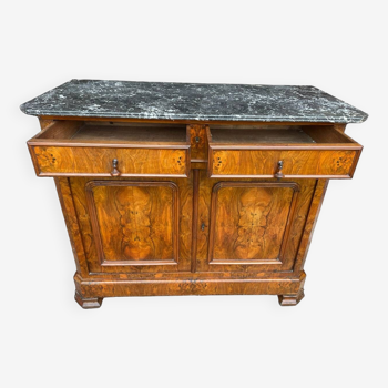 Louis Philippe period sideboard in walnut and marble top 1830's