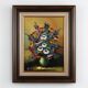 Tableau belge signé représentant une nature morte avec un bouquet de fleurs, vers 1950