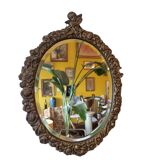 Bronze Oval Mirror By J. Brunt, Copyright From 1962