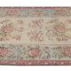 Tapis Kilim de Bessarabie en laine tissée à plat à motifs floraux roses et bleu, 1870