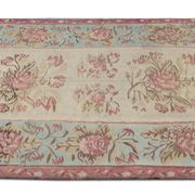 Bessarabian Kilim Rug 1870, Pink & Sky Blue Floral Wool Flatweave 176x271cm