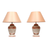 2 tessellated marble table lamps 1970s france