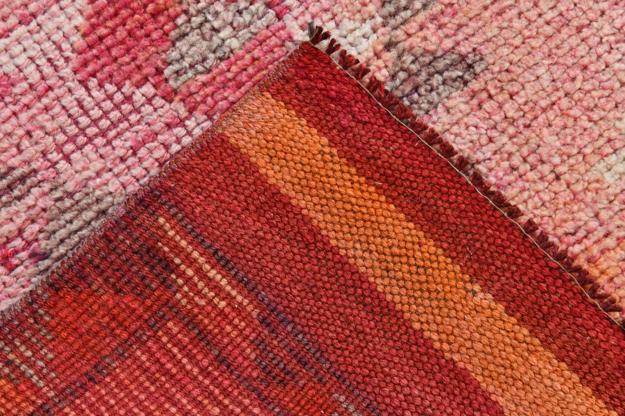 Pink & Red Oushak Runner Rug 88x306Cm SK 22815