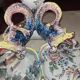 Large centrepiece in earthenware, hand-painted: Jules Verlingue workshop