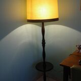 Wooden 1960s lamppost with large lampshade