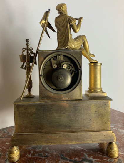 Period clock restoration XIXth in gilded bronze