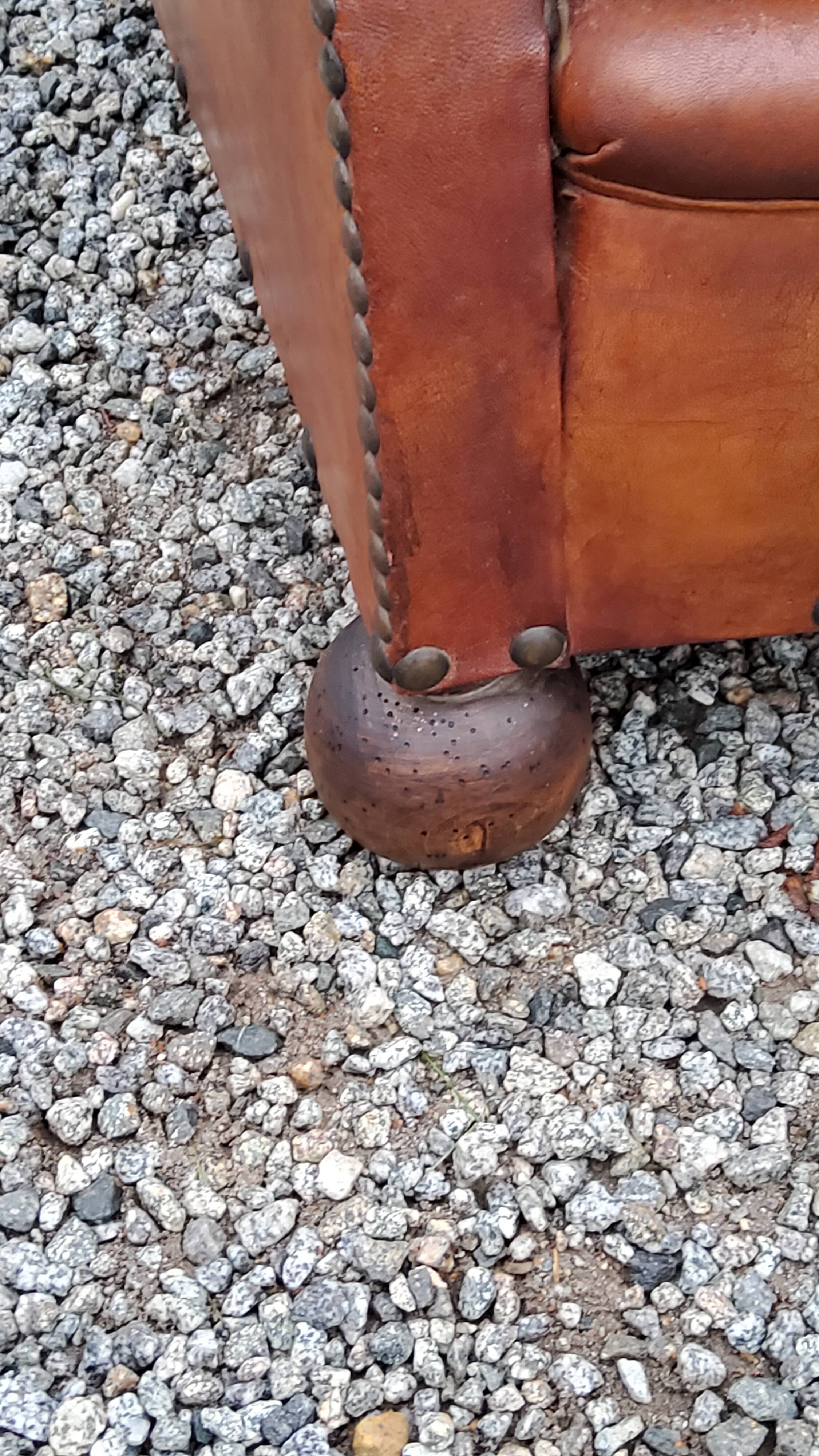 Leather club armchair back mustache from the 30s
