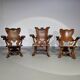 4 x large oak claw armchairs 1960s