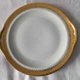 Cake service 6 dessert plates and 2 dishes Georges Boyer porcelain Limoges 1950