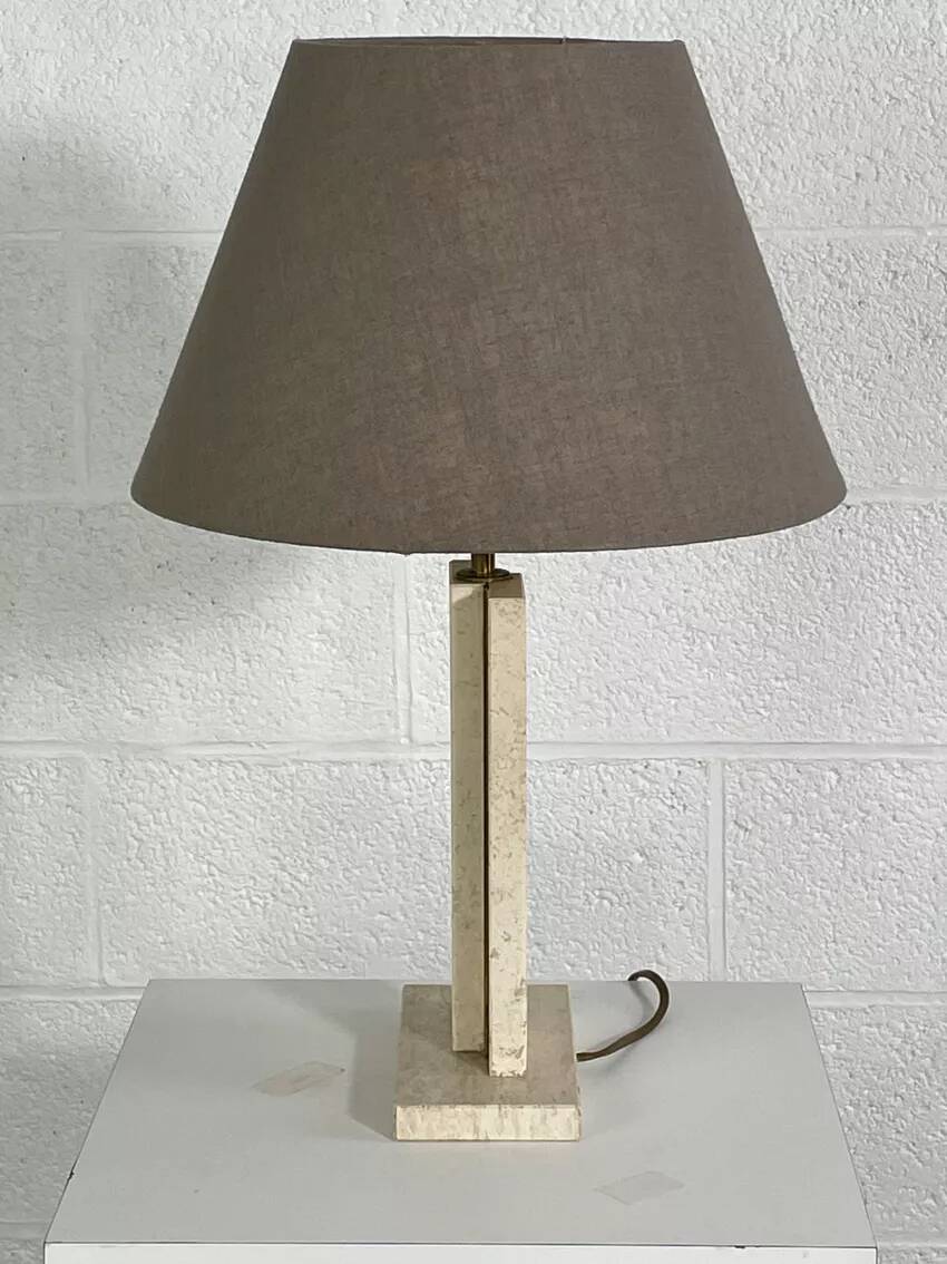 vintage marble and brass lamp