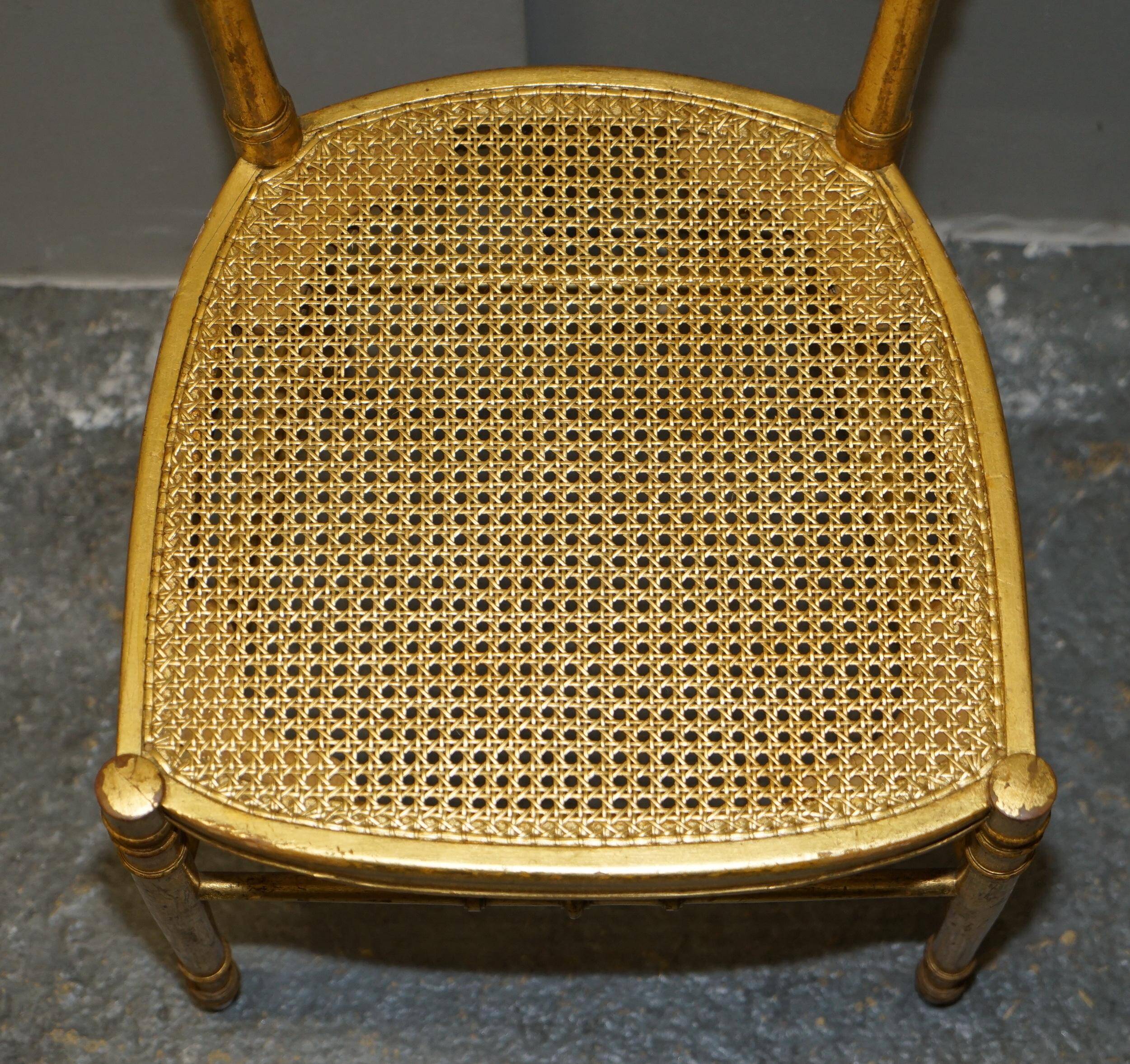 Spencer family gilded wooden bergère bench chair