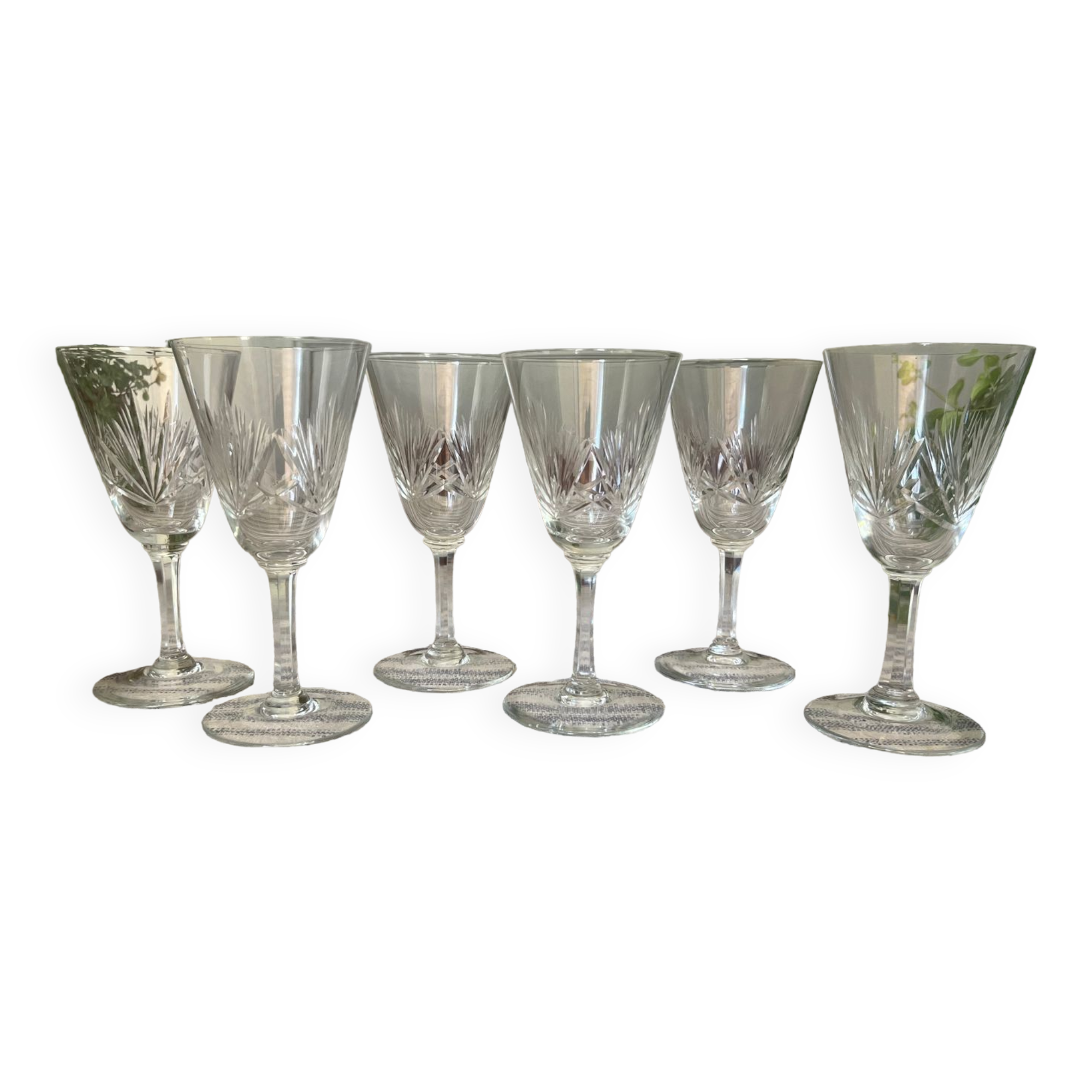 Crystal white wine glasses x6