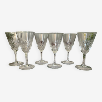 Crystal white wine glasses x6