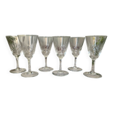 Crystal white wine glasses x6