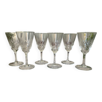 Crystal white wine glasses x6