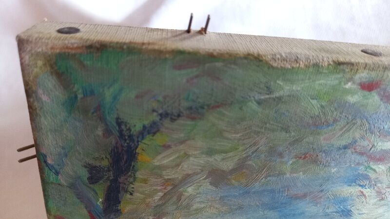 Old painting "edge of the Seine", oil painting