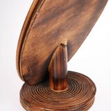 Rattan mirror to stand