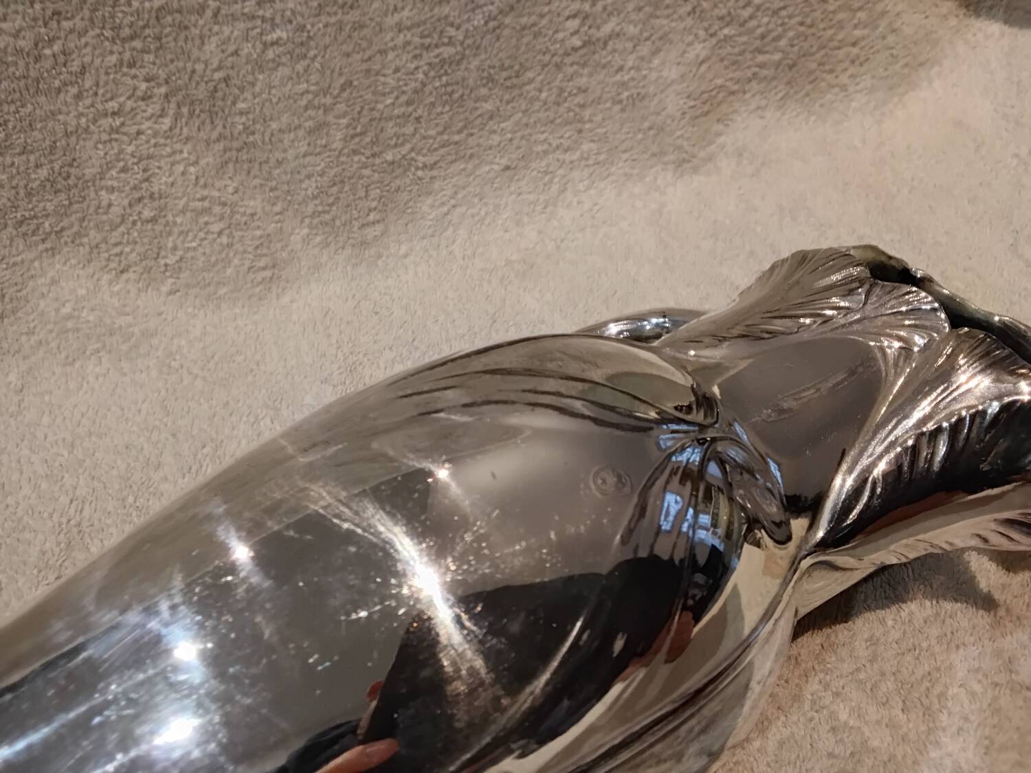 Silver metal jug in Art Nouveau style by the silversmith Gallia, height 26.2 cm.