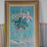 Peinture fleurs années 60