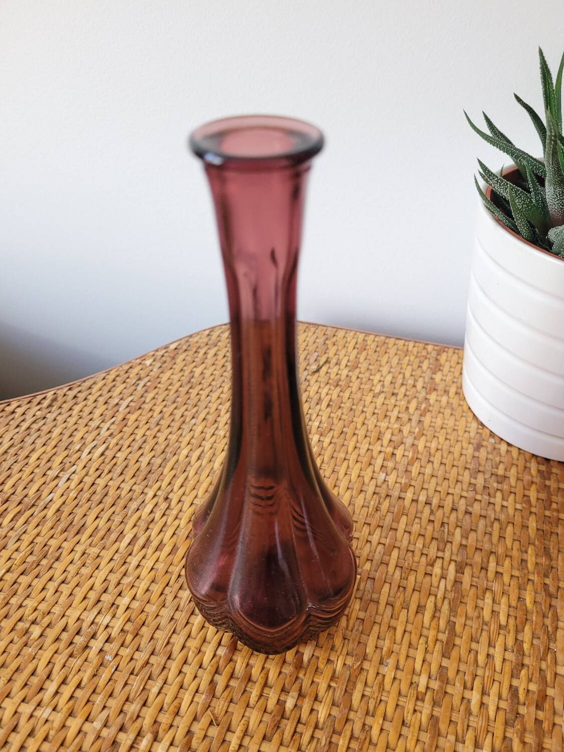 Small purple glass vase
