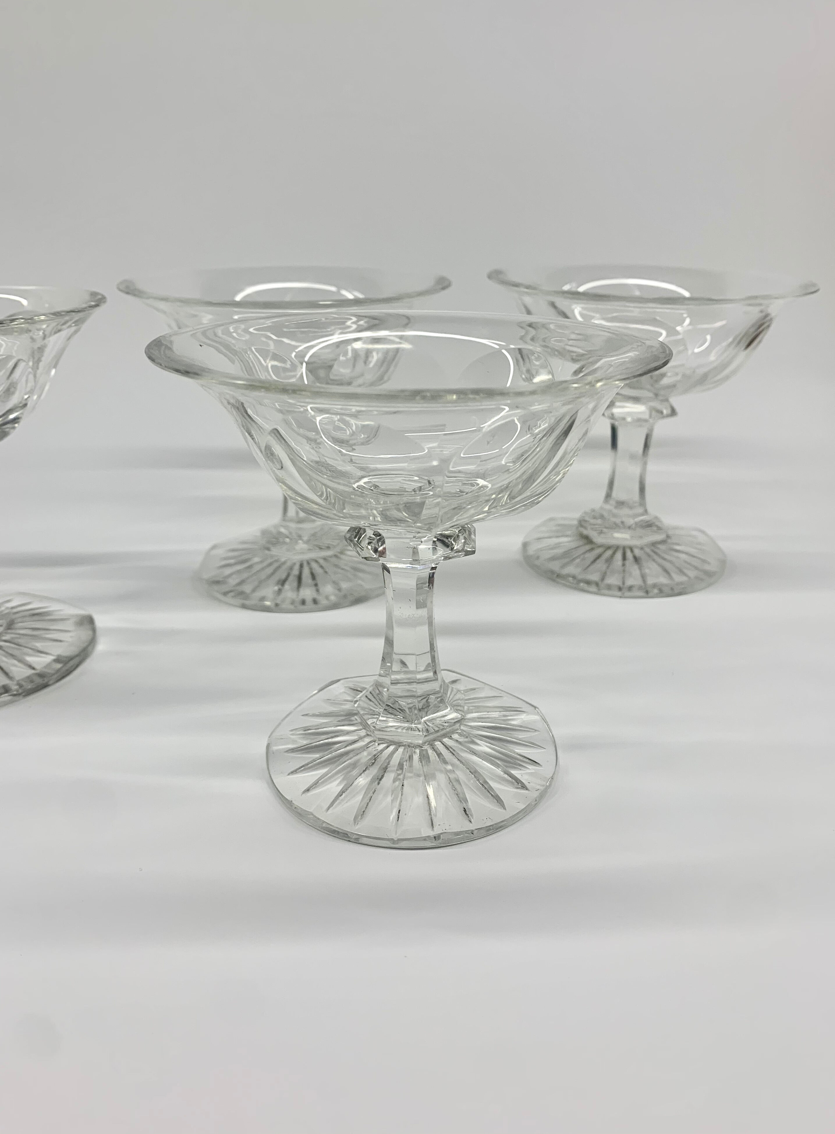 Set of 4 old Champagne Glasses, 1940s