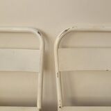 Pair of patinated white metal chairs