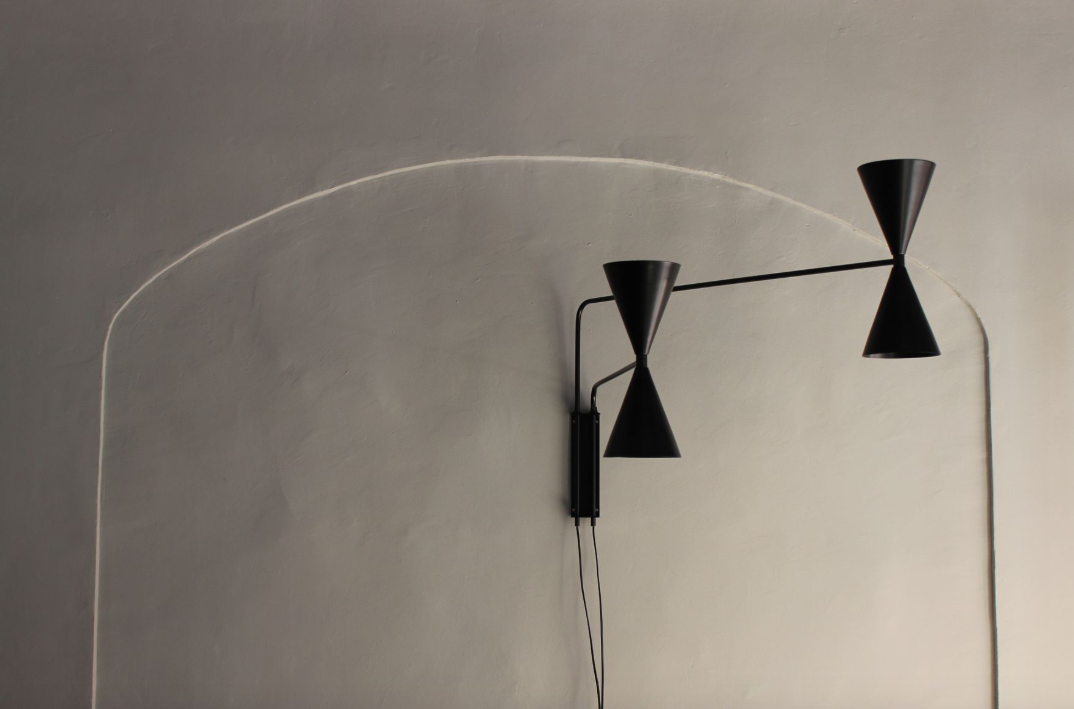 Wall lamp "bat light" with 2 arms designed by Juanma Lizana