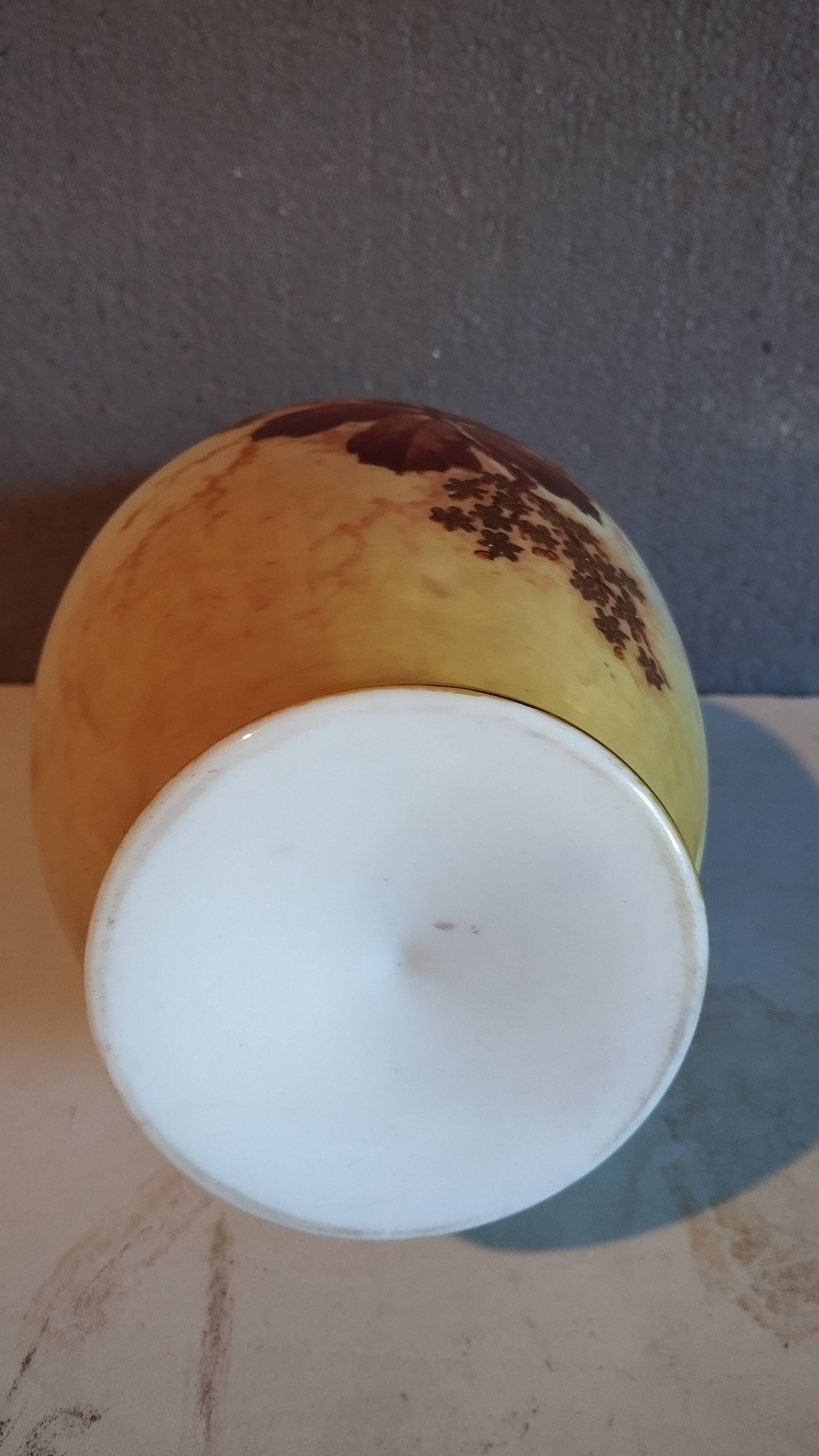 Painted glass vase