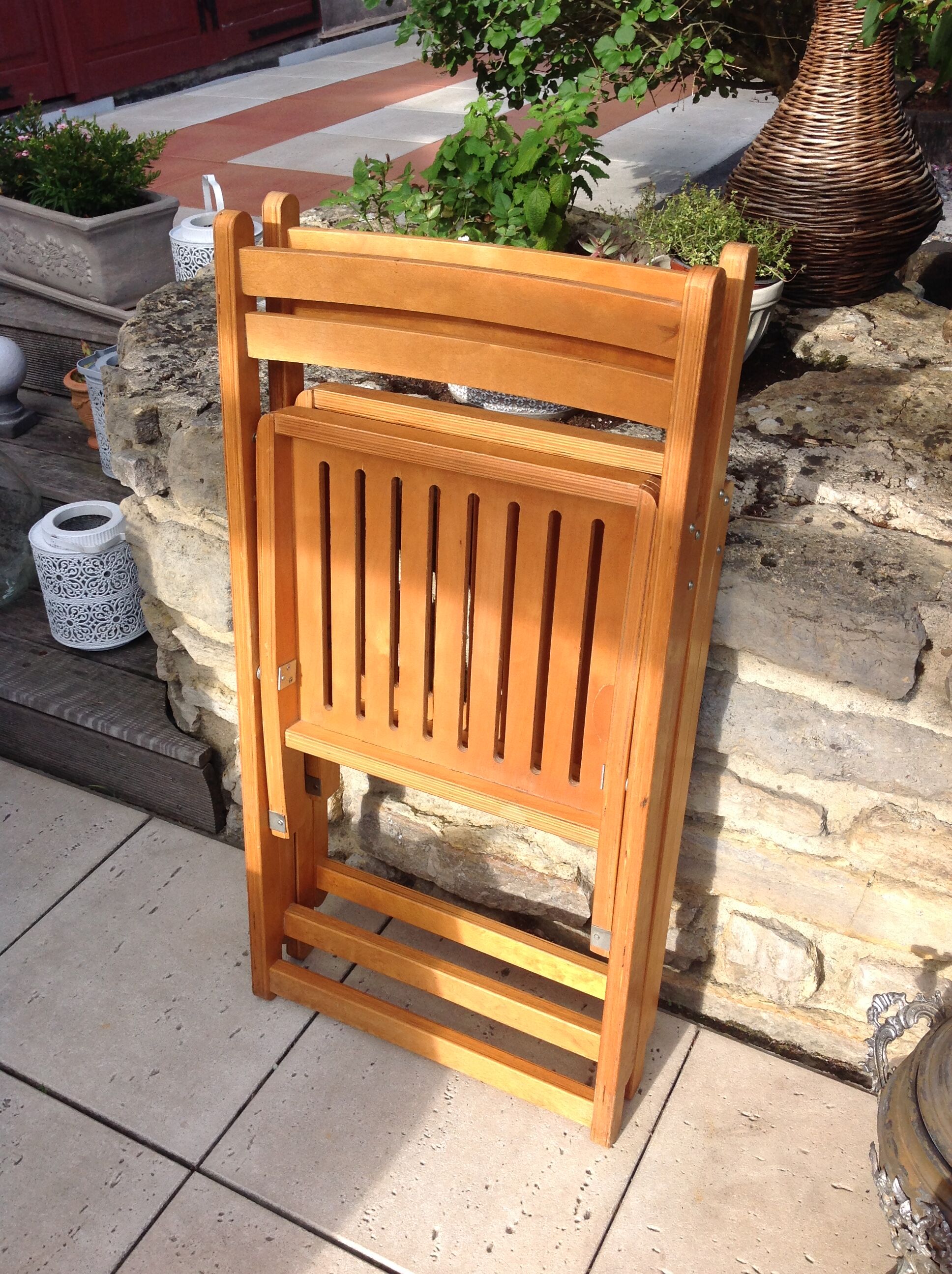 Pair of folding chairs Scandinavian style 60/70
