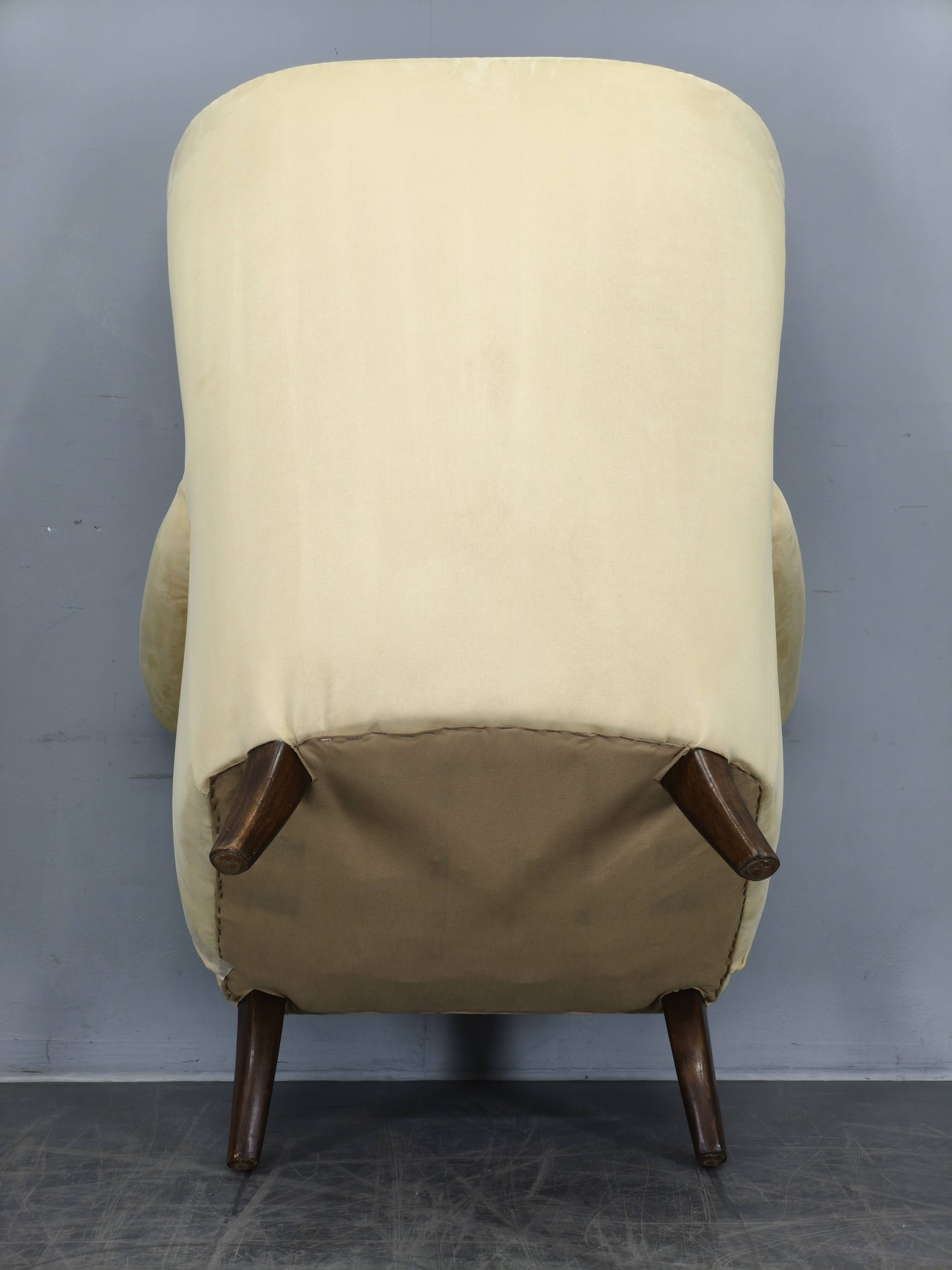 1950s Danish High Back Wing Lounge Chair Newly Reupholstered