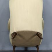1950s Danish High Back Wing Lounge Chair Newly Reupholstered