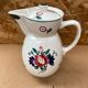 Old Teapot DIGOIN Sarreguemines White Ceramic Flower Decor #B631