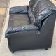 2 seater black leather convertible sofa 150cm