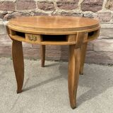 Art Deco pedestal table walnut 1950