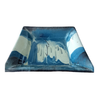 Empty blue ceramic pocket
