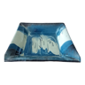 Empty blue ceramic pocket