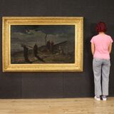 Tableau nocturne signé et daté 1882