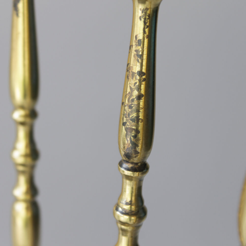 Pair of brass Italian Chiavari chairs