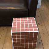 Cube ceramic tile side table