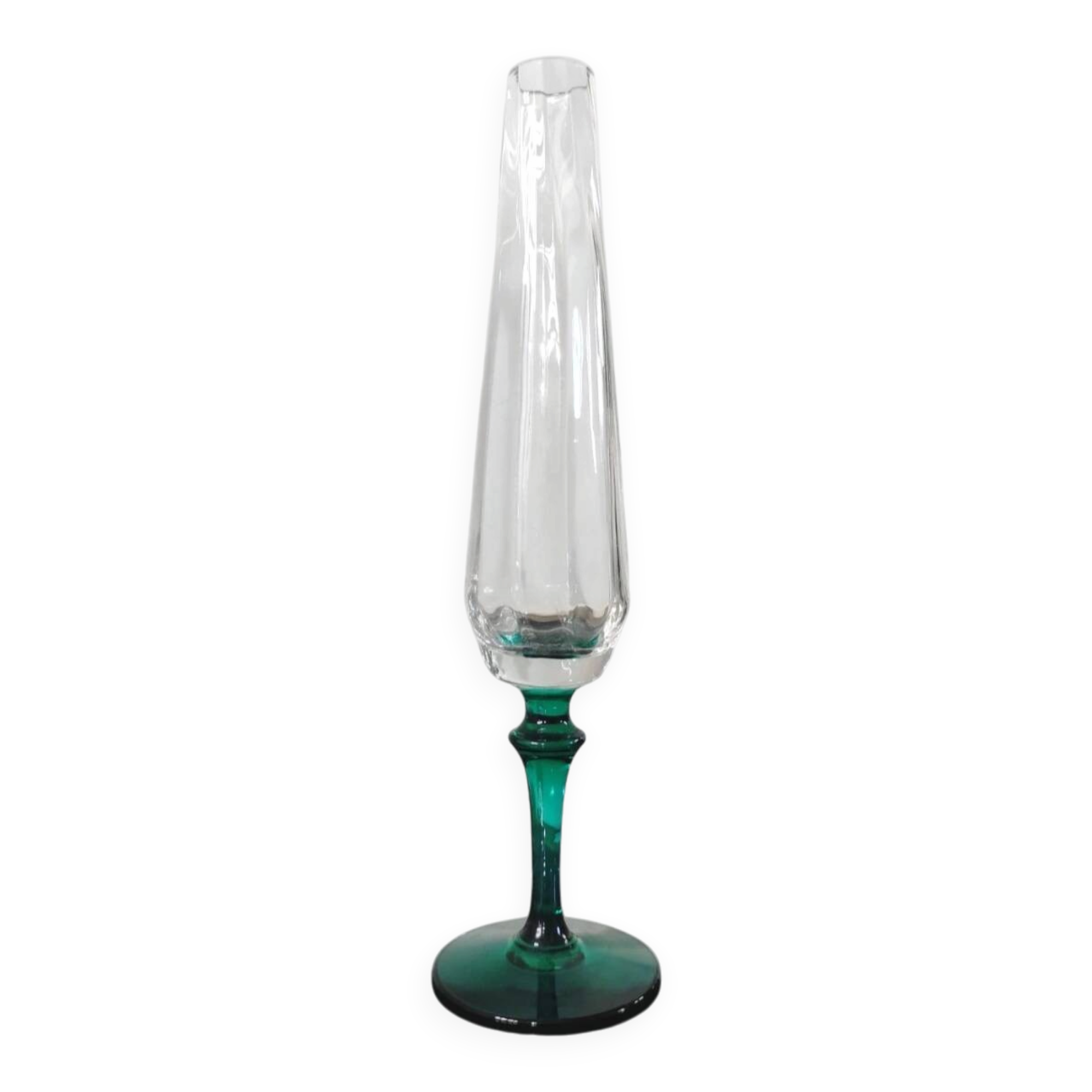 Vintage glass soliflore - Emerald Base - 60s/70s Design