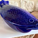 Vintage blue ceramic serving dish by Environmental Ceramics Inc., San Francisco, 1966