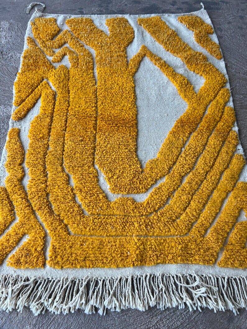 Handmade living room rug, 150 x 250 cm, orange