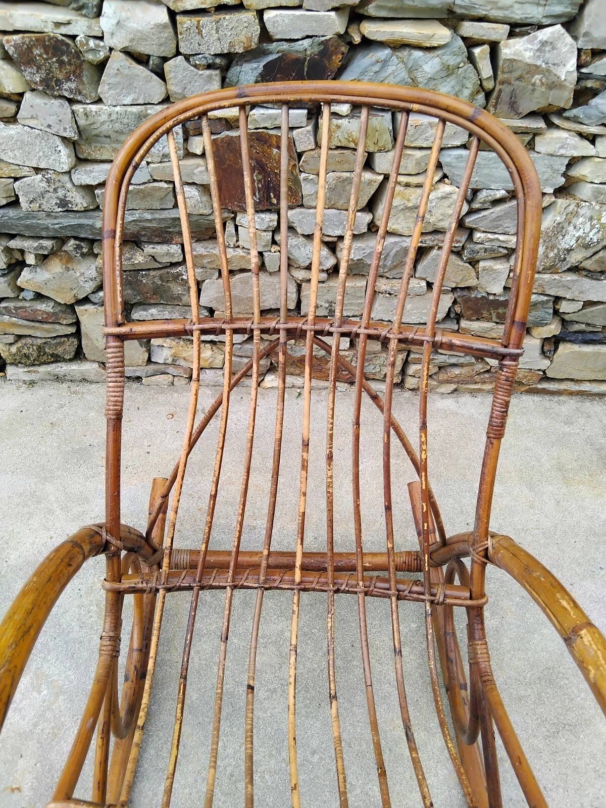 Vintage Rattan Rocking Chair