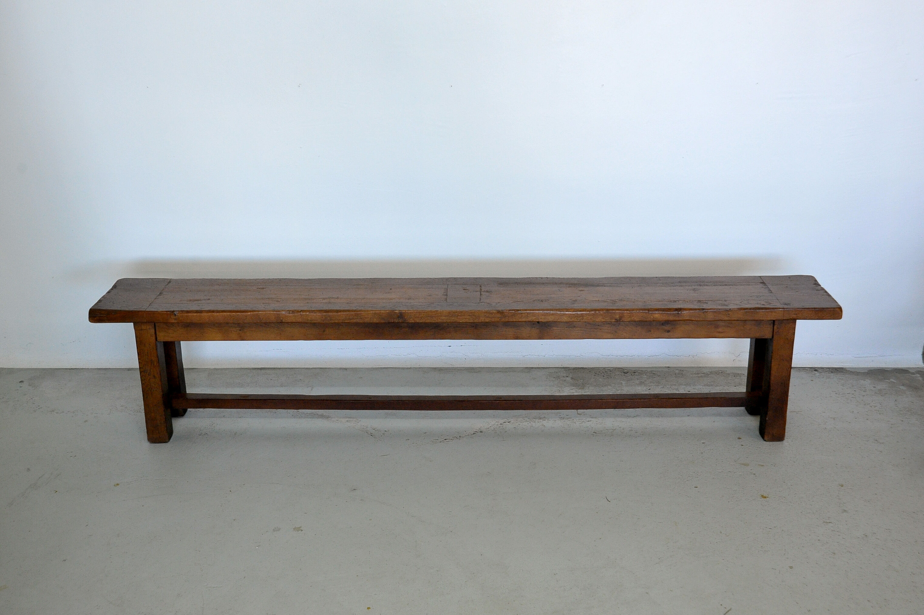 Minimalist bench made of solid chestnut wood - 50s