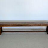 Minimalist bench made of solid chestnut wood - 50s