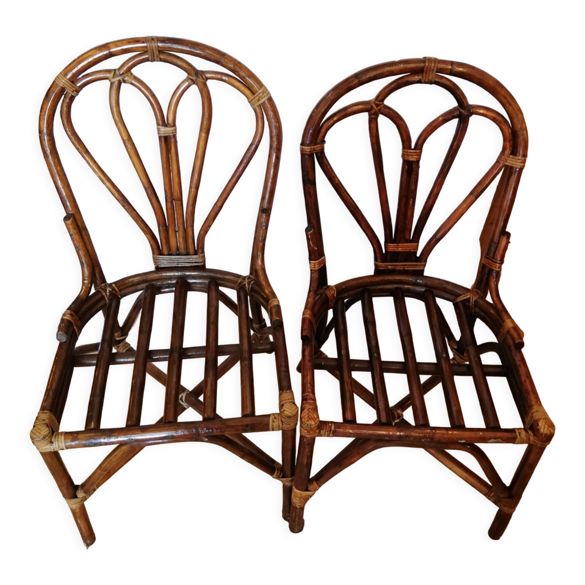 Pair of bamboo chairs circa 1970